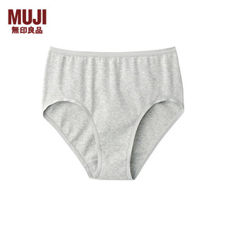 无印良品 MUJI 女式 罗纹织 高腰短裤 女士内裤女生 FCE28C4S 灰色 XL 165/95A