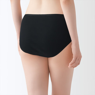 无印良品 MUJI 女式 罗纹织 高腰短裤 女士内裤女生 FCE28C4S 黑色 XL 165/95A