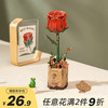 若物 木艺繁花diy手工拼装模型玩具永生花三八妇女节 红玫瑰 红玫瑰