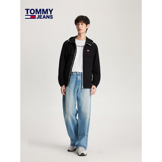 TOMMY JEANS 24春季男女户外运动印花连帽宽松轻薄夹克外套19789 黑色BDS S