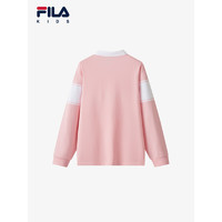 FILA【液氨整理】 斐乐童装2024春小童男童休闲长袖透气POLO 青春粉-PK 140cm