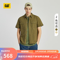 CAT卡特24春夏男工装经典户外水洗效果短袖T恤外套 绿色 L