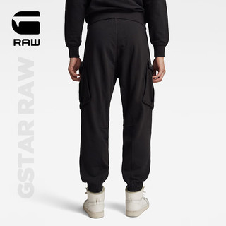 G-STAR RAW2024春新Rovic宽松锥形毛圈男士吸湿排汗运动休闲裤D24964 黑色 S