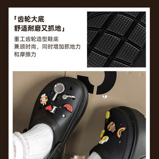 卡骆驰（crocs）洞洞鞋女鞋 24春夏雪屋Clog运动拖鞋户外沙滩鞋雪屋Clog凉鞋 经典典雅黑 36-37