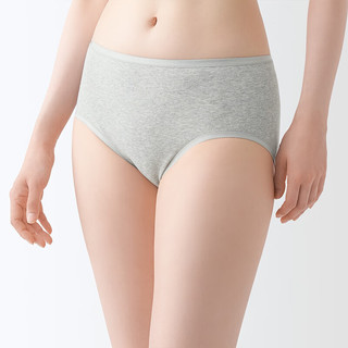 无印良品 MUJI 女式 罗纹织 高腰短裤 女士内裤女生 FCE28C4S 灰色 XXL 170/100A