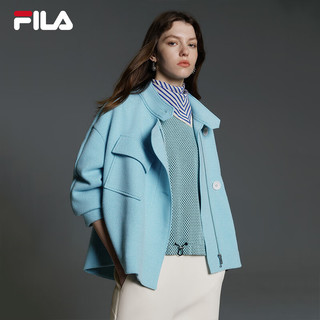 FILA Emerald斐乐女士女装外套2024春季休闲时尚宽松立领上衣 翎羽兰-LB 165/84A/M