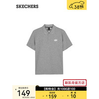 斯凯奇（Skechers）男子运动T恤L224M051 中花灰/004F XL