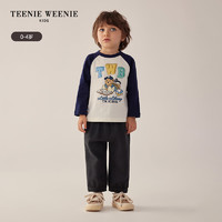 Teenie Weenie Kids小熊童装24早春男宝宝束脚针织裤卫裤 灰色 110cm