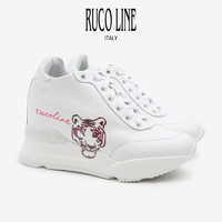 RUCOLINE Ruco Line如卡莱卡通虎头运动休闲鞋女2022年夏季内增高坡跟女鞋