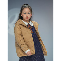 波司登2024秋季户外儿童羽绒服男女童短款基础轻暖外套T40135500 奶糖棕7649 105/52