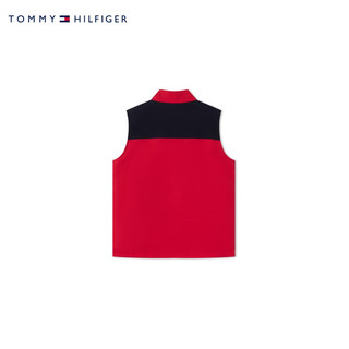 TOMMY HILFIGER【龙年系列】 24早春童装男双面穿刺绣立领马甲TH2412074 藏青印花/红黑拼接654 S/140cm