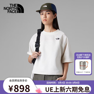 北面（The North Face）UE先锋设计短袖T恤女重磅棉质半袖下摆可调节24春夏新款