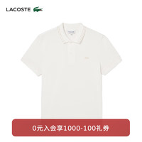 LACOSTE法国鳄鱼男士24纯色简约商务休闲翻领POLO短袖|PH0542 70V/米白色 6 /185