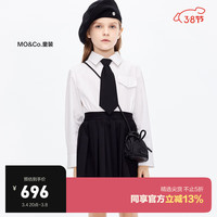 Little MO&CO. 亲子装 little moco童装24春装女童假两件衬衫百褶裙连衣裙 黑色 160/76