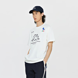 卡帕（Kappa）复古短袖2024男运动休闲潮流T恤简约半袖K0E12TD04 韩国白-012 S