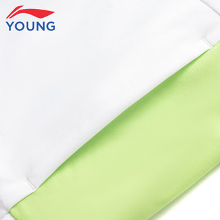 LI-NING 李宁 童装儿童运动风衣男大童网球系列外套标准白铜绿色青柠绿140