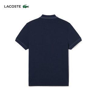 LACOSTE法国鳄鱼男士24纯色简约商务休闲翻领POLO短袖|PH0542 166/藏青色 4 /175