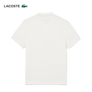 LACOSTE法国鳄鱼男士24纯色简约商务休闲翻领POLO短袖|PH0542 70V/米白色 7 /185