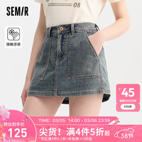 森马（Semir）牛仔半身裙女凉感短裙酷飒风性感2024夏潮酷辣妹街头 牛仔黄泥染80325 155/62A/S
