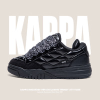 卡帕（Kappa）厚底板鞋女2024春季小香风面包鞋 黑色 37 