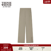 Teenie Weenie【凉感】小熊女装2024年夏季宽松阔腿裤直筒长裤 卡其色 155/XS