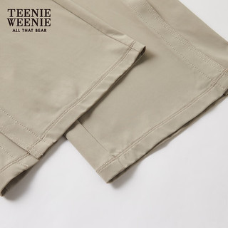 Teenie Weenie【凉感】小熊女装2024年夏季宽松阔腿裤直筒长裤 卡其色 160/S