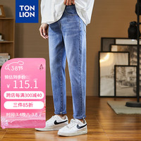 唐狮 TONLION男口袋绣花有弹修身小脚牛仔长裤TB 中牛仔蓝 29