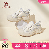 CAMEL 骆驼 2024春季百搭厚底休闲鞋女时尚帆布鞋小白鞋女 L24S283056米色 35