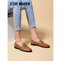 STEVE MADDEN/思美登秋季真皮舒适一脚蹬休闲乐福鞋女 SEEKS-A 棕色 39