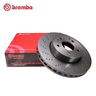 布雷博（Brembo）打孔刹车盘 前刹车盘 两轮装 适配奔驰C63 AMG(W205) 部分型号