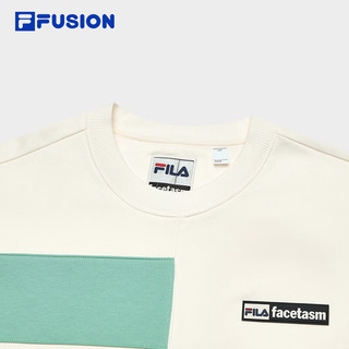 FILA FUSION x FACETASM斐乐潮牌男子卫衣2024春季针织套头衫 羽柔白-IV 170/92A/M