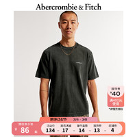ABERCROMBIE & FITCH男装 24春夏美式复古时尚休闲Logo短袖T恤 354015-1 黑色 XL (180/116A)