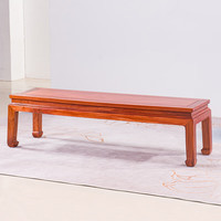 贡艺名居 红木家具缅甸花梨（学名：大果紫檀）床尾凳全实木矮凳春凳新中式长条凳换鞋凳长凳 长条凳（长152*宽42*高42）