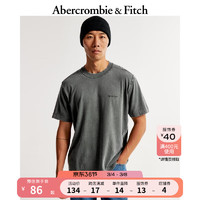 ABERCROMBIE & FITCH男装 24春夏美式复古时尚休闲Logo短袖T恤 354015-1 深灰色 XL (180/116A)