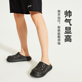 热风2024年夏季男士时尚拖鞋 01黑色（H62M4209） 38