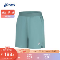 亚瑟士ASICS短裤男子梭织5英寸跑步运动裤舒适透气 2011C614-401 蓝绿色 XL