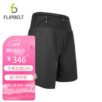 Flipbelt男士运动腰包短裤速干田径跑步运动裤子9英寸 经典黑 XXL 