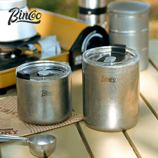 Bincoo复古咖啡杯创意带盖杯子户外露营水杯不锈钢马克杯 双层直身杯【带盖】-300ML