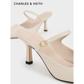 CHARLES&KEITH24春季一字带尖头高跟穆勒鞋女CK1-60361497 Nude肉色 37