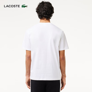 LACOSTE法国鳄鱼男装 2024新款简约休闲纯棉短袖时尚百搭T恤|TH7411 001/白色 3 /170