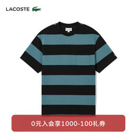 LACOSTE法国鳄鱼男装24春季时尚条纹T恤TH3765 ISJ/蓝黑拼色 3 170
