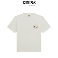 GUESS Originals 24年男士纯棉印花徽章圆领T恤-M4GI04K9XF1 G011-白色 S