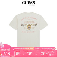 GUESS Originals 24年男士纯棉印花徽章圆领T恤-M4GI04K9XF1 G011-白色 XXL