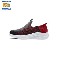 Skechers斯凯奇儿童2024一脚蹬休闲鞋轻质运动鞋403837L 炭灰色/红色/CCRD 28.5码