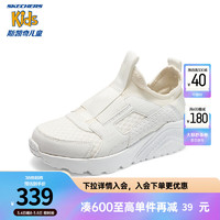 Skechers斯凯奇儿童鞋2024年春季一脚蹬休闲鞋时405759L 白色/WHT 33码