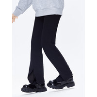 little MO&Co.little moco童装24春女童前开衩休闲直筒喇叭长裤KBD1PAT018 黑色 130/56