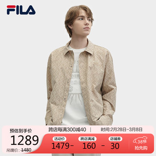 FILA 斐乐男子梭织外套2024春夏外搭休闲满印上衣 165/88A/S