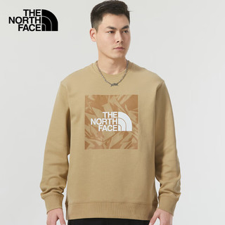 THE NORTH FACE 北面 休闲服男春季户外运动套头衫透气舒适保暖双面针织卫衣 LK5/卡其色 XL