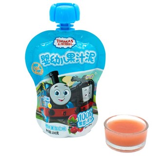 小火车Thomas托马斯 婴儿辅食果泥 宝宝果汁水果泥 樱桃黑加仑味100g