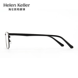 海伦凯勒近视眼镜框可配有度数镜片商务经典黑色方框眼镜架H23035 C1M磨砂黑框 送【防蓝光1.60镜片】0度~500度